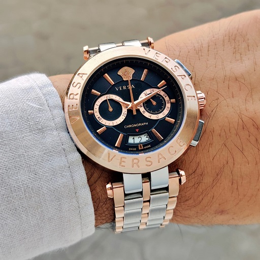 Chronograph Wrist Watch Metal Strap Premium Look